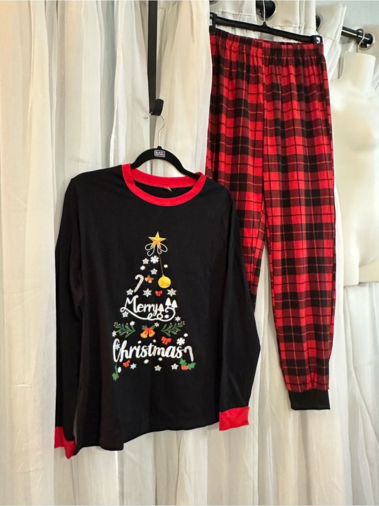 Source Unknown Other - Family Christmas Pajamas. Black & Red Merry Christmas Pajama Set.